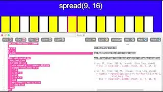 Sonic Pi - Spread function visualization w/ p5.js