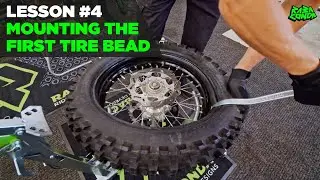 Mounting the First Tire Bead - Mousse Insert Tire Change Troubleshooting Lesson #4