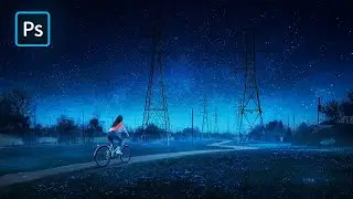 Anime starry night - Photoshop manipulation tutorial - Speed art