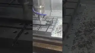 Фрезеровка стали на станке ПРОМСТАН фрезой high feed #cnc #cncmill #machine #steel