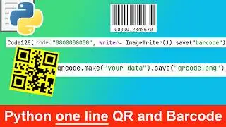 Create QR codes and Barcode with Python - one line