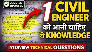 100+ Most Important Civil Engineering Interview Questions | Real Handwritten Notes | 2025-26