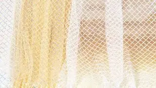 Iridescent 3mm Sequin Grid Pattern Glitter Mesh Fabric 30458
