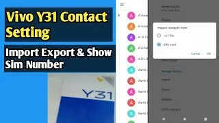 Vivo Y31 Contact Setting | How to Import & Export / Show Sim Contacts V2036