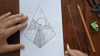 Нарисуйте красивый пейзажный рисунок! Draw a beautiful landscape drawing