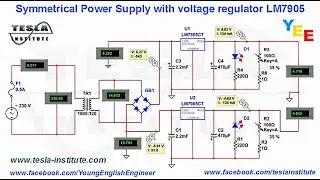 Symmetrical Power Supply with voltage regulator LM7905