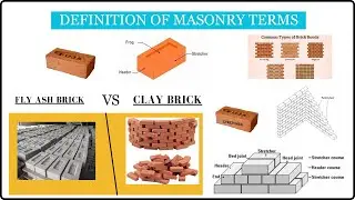 Fly ash brick !Definition Of Masonry ! Course ! Stretcher Course ! Header Course ! Brick masonry