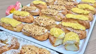 BIGNE' ECLAIR PIU' BUONI DEL MONDO CON CREMA SENZA UOVA ! BIGNE' ALLA CREMA FATTI IN CASA FACILI