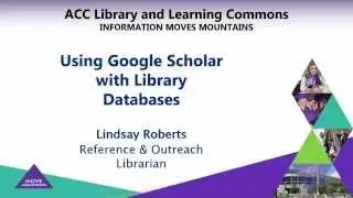 Using Google Scholar with Library Databases
