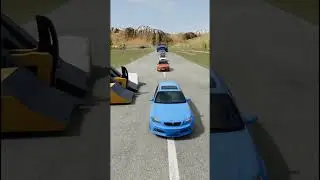 Colorful Small to Giant Cars vs Hammer  #crashdrive  #beamng
