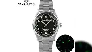 #San Martin Simple Men Watch 37mm Pilot Miyota 8215 Classic Military Explore Automatic Mechanical W
