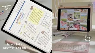 eng) Aesthetic Digital Note Taking iPad  goodnotes | notebook template | laptop stand | Indonesia