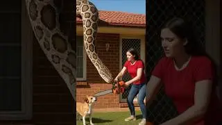 Brave Girl vs Giant Python 🐍 | #RealisticAI #shorts