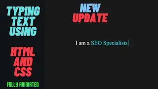 Typing Text Animation Tutorial Using HTML , CSS & JavaScript | #typingtext #animationwebdevelopment