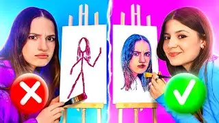 Who draws better? - Levanah vs Elina / 3 Art Challenges