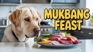&ldquo;Dog Eating Raw meat and bones🐶🥩🍊