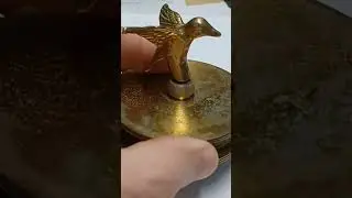 vintage Brass magnifying glass old antique magnifying hidden slide glass reader  TN picker