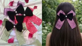 Handmade Luxury Satin Ribbon Hair Bow 🎀 | Boutique Hair Accessories Design #shorts #bow 