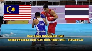Men&rsquo;s Boxing Middleweight (75kg): Jongjoho Weerapon (THA) vs Aziz Mohd Firdaus (MAS) &ndash; SEA Games 33