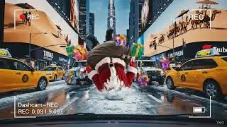 SANTA JUST FELL from the Sky in Times Square! (Dashcam Footage) #Shorts #SantaFalls #NYC #crazyvideo