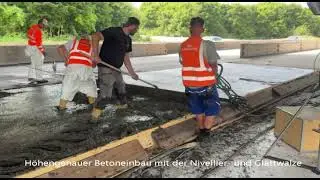 Einbau Strassenbeton - Einsatz Nivellier- und Glättwalze 06-2025