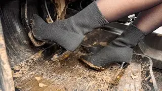 CAR STUCK || Wet grass. Sinking heels. Car stuck in mud