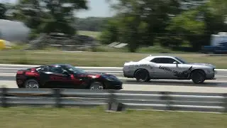 Hellcat takes down a Vette!