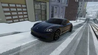 Beamng drive Porsche Taycan 2026 snow pov drive