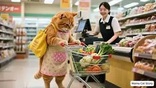 Ginger Kitten Goes Fishing With Father Cat 🎣 Mother Cat Smiles With Flowers 🌼😺