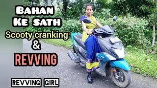 Scooty Spin Revving Kickstart || Scooty Riding In Saree
