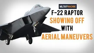 F-22 Raptor Showing Off With Aerial Maneuvers (Military Machine)