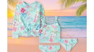 🩱The Children's Place Girls' Standard Long Sleeve Rashguard and Tankini Swimsuit | Best Kid Swimsuit