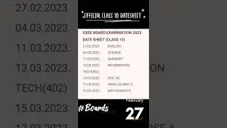 CBSE Class 10 Datesheet 2022-23 #class10 #cbse #datesheet #class10 #boards #all_subjects
