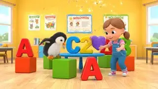 Baby Penguin Goes to School | 3D Animated Nursery Rhyme for Kids