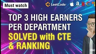 SQL Interview Question (Amazon Asked): Department‑Wise Top 3 Salaries –LeetCode 185 Explained Simply