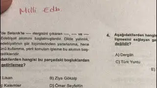 Milli Edebiyat Dönemi Soru Çözümü Canlı Yayın