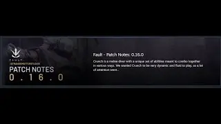 Fault Update 0.16.0 Crunch is here & he likes to punch