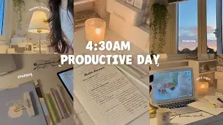 4:30 AM PRODUCTIVE DAY 🌷 study vlog, early morning routine, romanticizing life˚ ༘