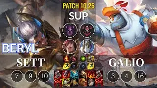 DWG BeryL Sett vs Galio Sup - KR Patch 10.25