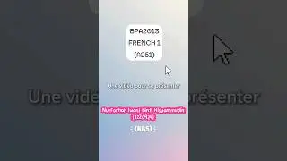 Une vid&eacute;o pour se pr&eacute;senter (1220924) // BPA2013 FRENCH 1 (A251)