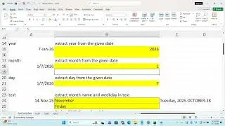 Advanced Excel Date & Time Functions + Basic Maths Formulas | Excel Full Tutorial Hindi