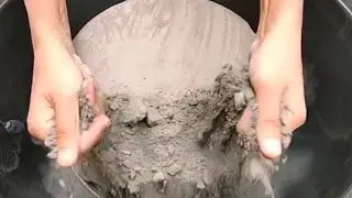 Pure Cement Whole Tub crumbling super snappy and dusty #cement #purecement #cementasmr