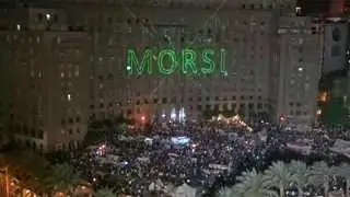 Laser Show Lights Up Tahrir Square