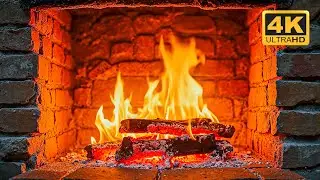 Cozy Fireplace 4K (9 HOURS). Fireplace with Crackling Fire Sounds. Crackling Fireplace 4K 🔥