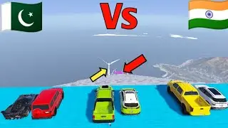 GTA V : INDIAN CAR VS PAKISTANI CAR VS SUPER CAR VS ICE MEGA RAMP |WHO WILL WIN?|#viralvideo #gaming