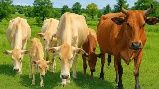 Puluhan Sapi Dipagi hari Berjalan Menuju padang rumput, Suara Sapi Moo, Kawanan Sapi lucu yang sehat