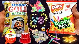 Letest 😱kurkure Dubai Gold Bazaar VS Crax Rings Glow toys With Free Gift Inside | क्या ही टॉय