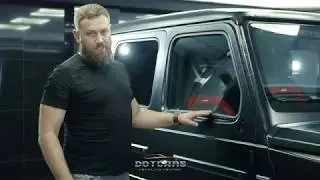 Результат работы оклейки Mercedes-Benz G-класса матовой пленкой Dotcars