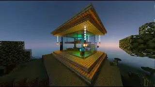 How to build mountain waterfall house in Minecraft