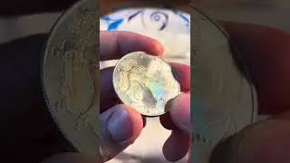Cleaning a silver eagle gone wrong ￼#coin #cleaning 